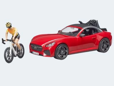 Bruder Roadster Mit Rennrad Und Radfahrerin 1 Bruder Roadster Mit Rennrad Und Radfahrerin