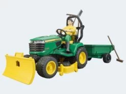 Bruder Bworld John Deere Aufsitzrasenmäher Gärtner Hänger