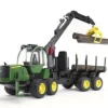 BRUDER 02133 John Deere 1210E Rückezug M. 4 Baumstämmen