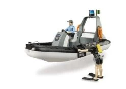Bruder Bworld Polizei Schlauchboot Mit Licht Und Zwei Figuren -Bruder Store 26060403 03