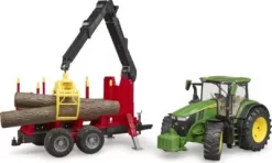 Bruder Traktor John Deere 7R350 Mit Rückeanhänger Und Vier Baumstämmen -Bruder Store 26203484 03