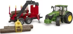 Bruder Traktor John Deere 7R350 Mit Rückeanhänger Und Vier Baumstämmen -Bruder Store 26203484 06