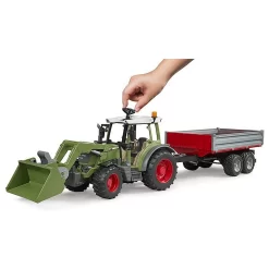 BRUDER 02182 - Fendt Vario 211 Mit Frontlader Und Bordwandanhänger -Bruder Store bruder 02182 traktor fendt vario 211 frontlader anhaenger