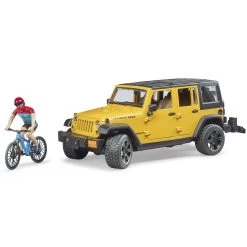 BRUDER 02543 - JEEP Wrangler Rubicon Mit Mountainbike Radfahrer