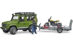 BRUDER 02589 - Land Rover Mit Scrambler Ducati Full Throttle Auf Anhänger
