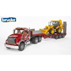 BRUDER 02813 - MACK Granite LKW Tieflader Set