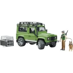 Bruder Land Rover Defender Station Wagon, Modellfahrzeug (grün/schwarz, Inkl. Förster Und Hund)