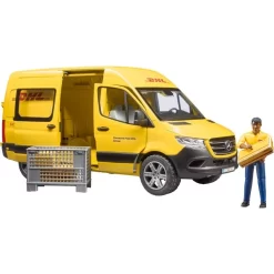 Bruder MB Sprinter DHL Mit Fahrer, Modellfahrzeug (gelb)