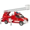 Bruder MB Sprinter Feuerwehr Mit Light & Sound Modul, Modellfahrzeug (rot/weiß, Drehleiter, Pumpe)
