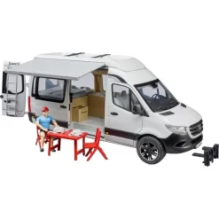 Bruder Mercedes Benz Sprinter Camper Mit Fahrer, Modellfahrzeug (weiß/schwarz)