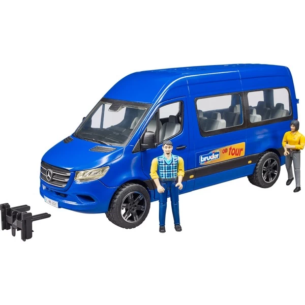 Bruder Mercedes Benz Sprinter Transfer Mit Fahrer Und Fahrgast, Modellfahrzeug (blau) – Bild 4